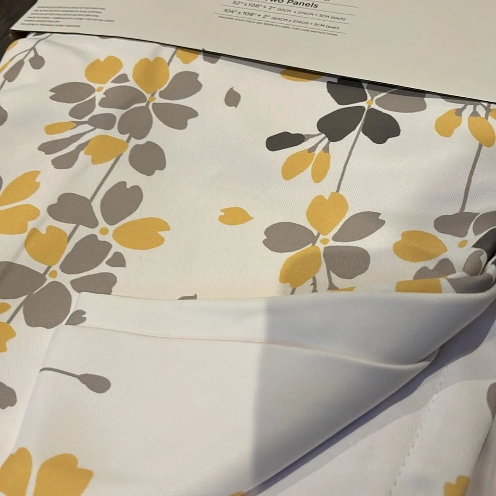 Lush Decor Weeping Flower, 2 panel set, Light Filtering,satin feel curtains